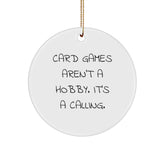 Funny Card Games Circle Ornament Gifts for Card Games Lovers from Friends, Unique Christmas Unique Gift Ideas for Women, Men, Family, Coworkers - Image 1